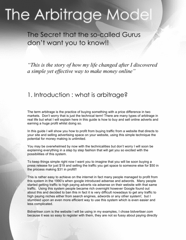 Product picture The Secret Arbitrage Method - Money Is Always Waiting For You